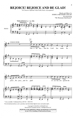 page one of Rejoice! Rejoice And Be Glad! (Unison Choir)