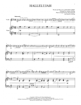 page one of Hallelujah (Violin and Piano)