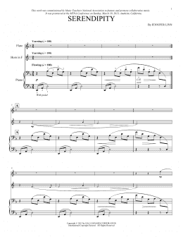 page one of Serendipity (Instrumental Duet and Piano)