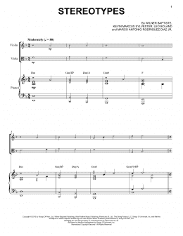 page one of Stereotypes (Instrumental Duet and Piano)