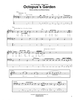 page one of Octopus's Garden (Bass Guitar Tab)