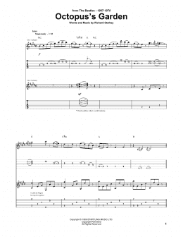 page one of Octopus's Garden (Guitar Tab)