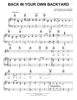 page one of Back In Your Own Backyard (Piano, Vocal & Guitar Chords (Right-Hand Melody))