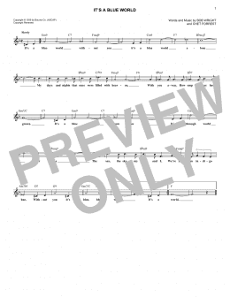 page one of It's A Blue World (Lead Sheet / Fake Book)