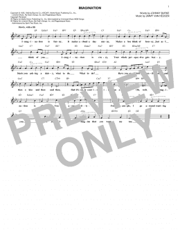 page one of Imagination (Lead Sheet / Fake Book)