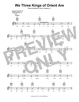 page one of We Three Kings Of Orient Are (Easy Guitar)