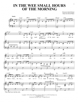 page one of In The Wee Small Hours Of The Morning (Piano & Vocal)