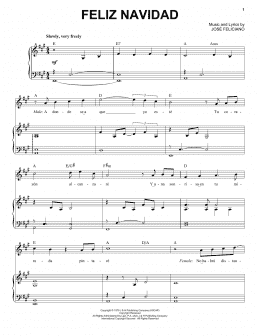 page one of Feliz Navidad (Piano & Vocal)