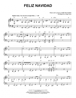 page one of Feliz Navidad (Piano Solo)