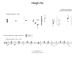 page one of Heigh-Ho (from Snow White And The Seven Dwarfs) (Educational Piano)