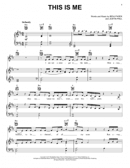 page one of This Is Me (from The Greatest Showman) (Piano, Vocal & Guitar Chords + Backing Track)