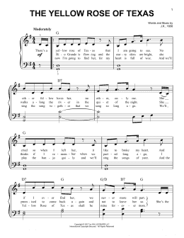 page one of The Yellow Rose Of Texas (Very Easy Piano)