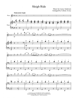 page one of Sleigh Ride (Flute and Piano)