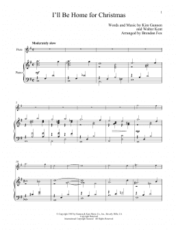 page one of I'll Be Home For Christmas (Flute and Piano)