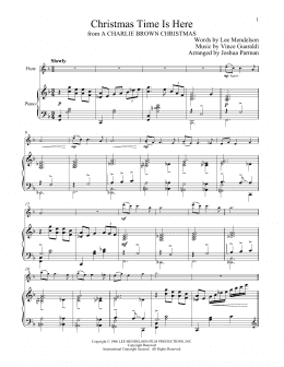 page one of Christmas Time Is Here (Flute and Piano)