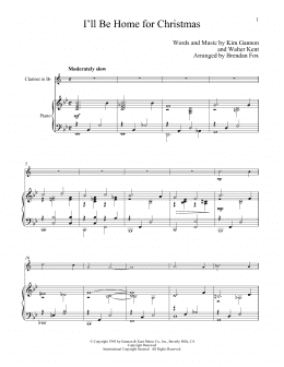 page one of I'll Be Home For Christmas (Clarinet and Piano)