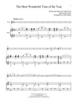 page one of The Most Wonderful Time Of The Year (Flute and Piano)