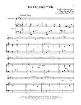 page one of The Christmas Waltz (Clarinet and Piano)