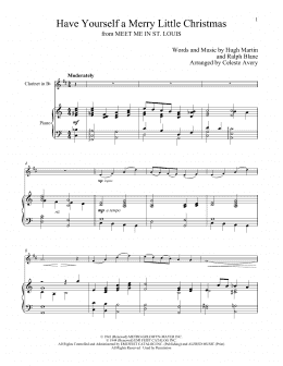 page one of Have Yourself A Merry Little Christmas (Clarinet and Piano)
