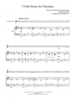 page one of I'll Be Home For Christmas (Trumpet and Piano)