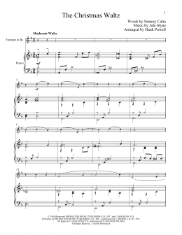 page one of The Christmas Waltz (Trumpet and Piano)