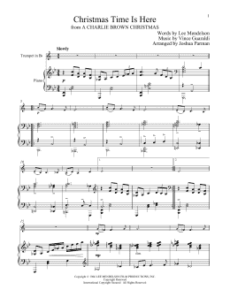 page one of Christmas Time Is Here (Trumpet and Piano)