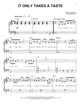 page one of It Only Takes A Taste (from Waitress The Musical) (Easy Piano)