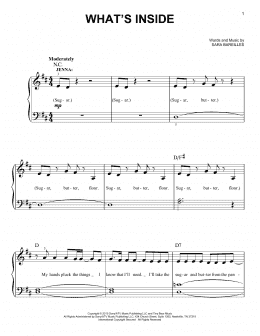 page one of What's Inside (from Waitress The Musical) (Easy Piano)