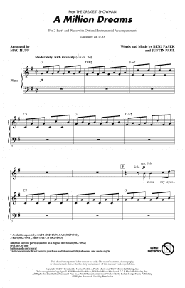 page one of A Million Dreams (from The Greatest Showman) (arr. Mac Huff) (2-Part Choir)