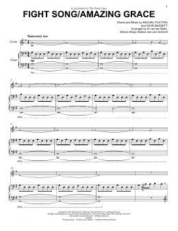 page one of Fight Song/Amazing Grace (Violin and Piano)