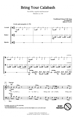 page one of Bring Your Calabash (SATB Choir)