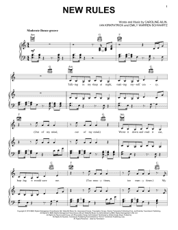 page one of New Rules (Piano, Vocal & Guitar Chords (Right-Hand Melody))