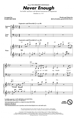 page one of Never Enough (from The Greatest Showman) (arr. Mark Brymer) (SATB Choir)