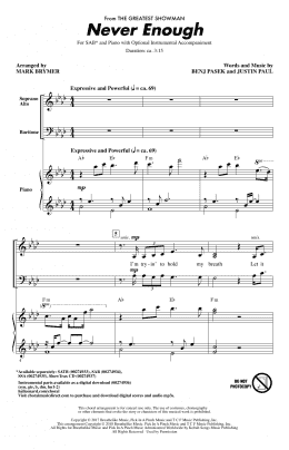 page one of Never Enough (from The Greatest Showman) (arr. Mark Brymer) (SAB Choir)
