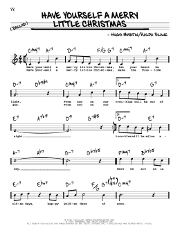 page one of Have Yourself A Merry Little Christmas (Real Book – Melody, Lyrics & Chords)