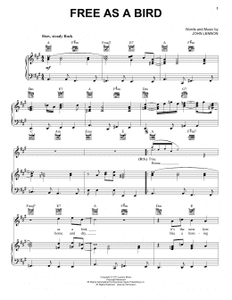 page one of Free As A Bird (Piano, Vocal & Guitar Chords (Right-Hand Melody))