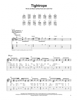 page one of Tightrope (from The Greatest Showman) (Easy Guitar Tab)