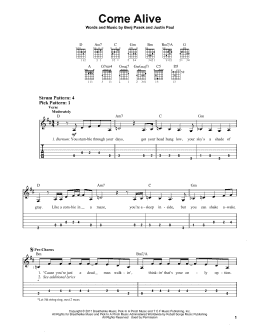 page one of Come Alive (from The Greatest Showman) (Easy Guitar Tab)
