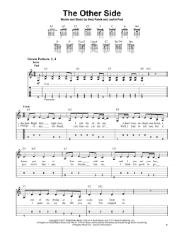 page one of The Other Side (from The Greatest Showman) (Easy Guitar Tab)