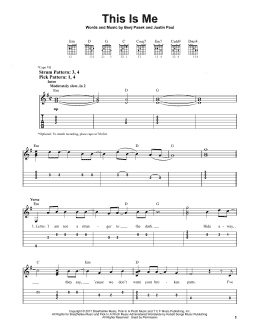 page one of This Is Me (from The Greatest Showman) (Easy Guitar Tab)