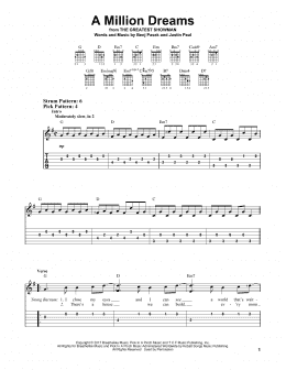 page one of A Million Dreams (from The Greatest Showman) (Easy Guitar Tab)
