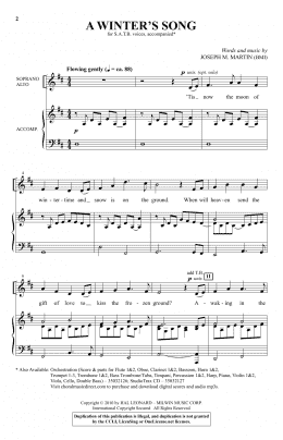 page one of A Winter's Song (from Winter's Grace) (SATB Choir)