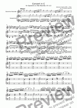 page one of Concert in C (RV 443)