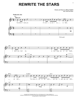 page one of Rewrite The Stars (from The Greatest Showman) (Piano & Vocal)