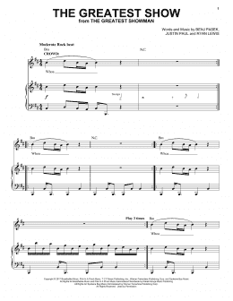 page one of The Greatest Show (from The Greatest Showman) (Piano & Vocal)