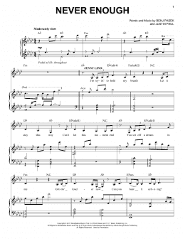 page one of Never Enough (Piano & Vocal)