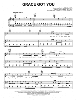 page one of Grace Got You (Piano, Vocal & Guitar Chords (Right-Hand Melody))