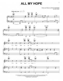 page one of All My Hope (Piano, Vocal & Guitar Chords (Right-Hand Melody))