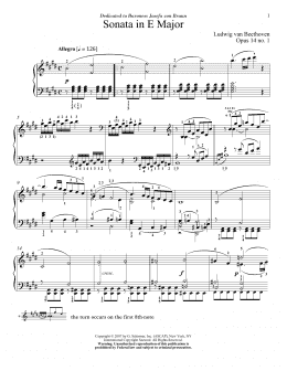 page one of Piano Sonata No. 9, Op. 14, No. 1 (Piano Solo)