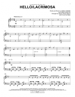 page one of Hello/Lacrimosa (Piano Solo)